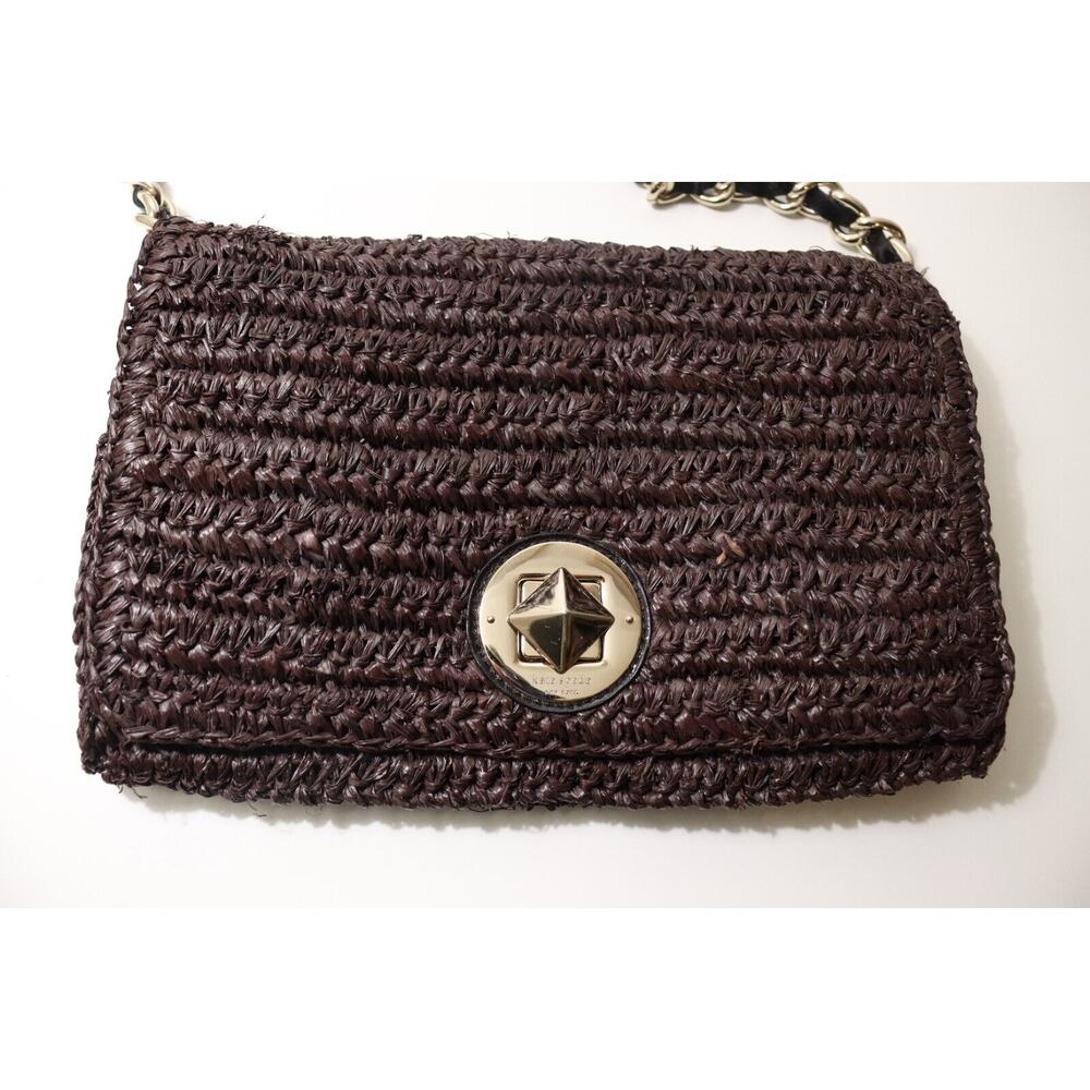 Kate Spade New York Rose Hall Monette Brown Wicker Shoulder Bag RARE! - Picture 4 of 16